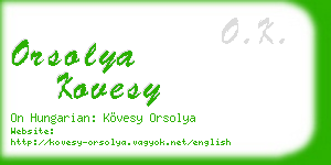 orsolya kovesy business card