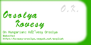 orsolya kovesy business card